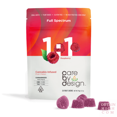Raspberry Cannabis Gummies 1:1 CBD:THC Care By Design